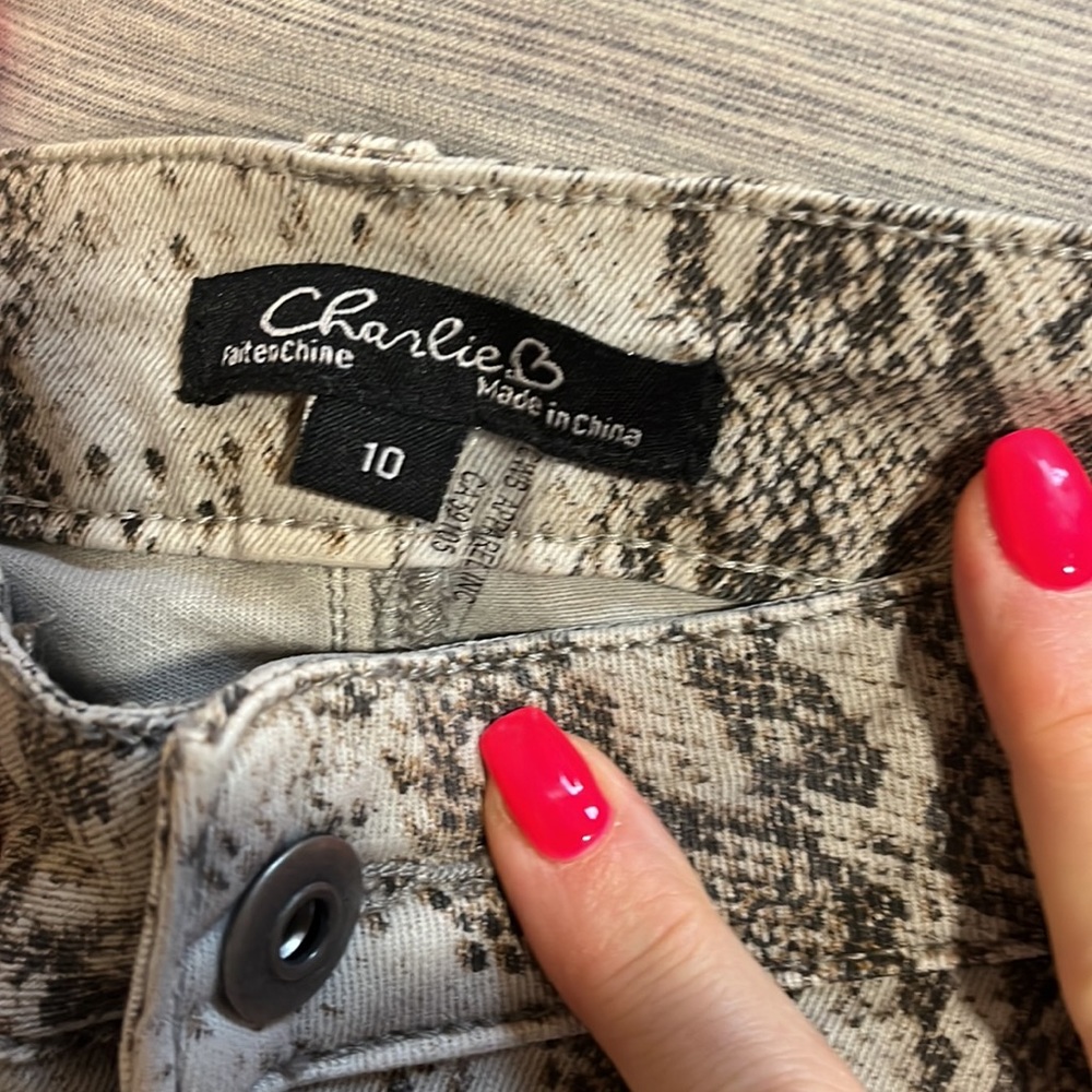 Charlie B Python jeans. Worn once. - Picture 5 of 5